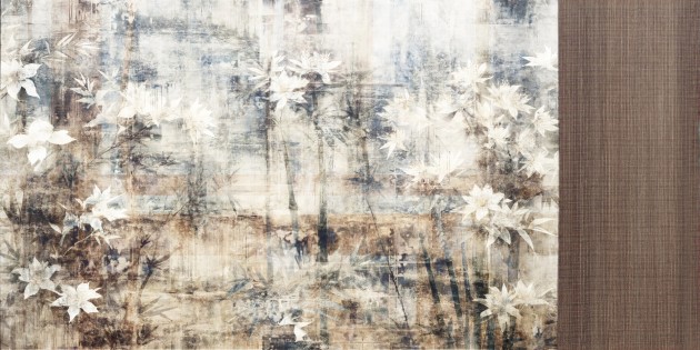 Dekorami Emozioni 2 - mural w egzotyczne liście z efektem patyny