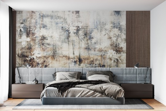 Dekorami Emozioni 2 - mural w egzotyczne liście z efektem patyny