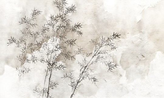 Dekorami Echo 1 - mural w gałęzie na betonowym tle