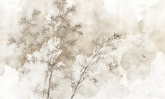 Dekorami Echo 2 - mural w gałęzie na betonowym tle