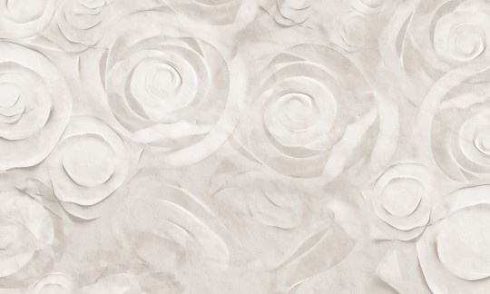 Dekorami Gesso 4 - mural w kwiaty z gruntu malarskiego