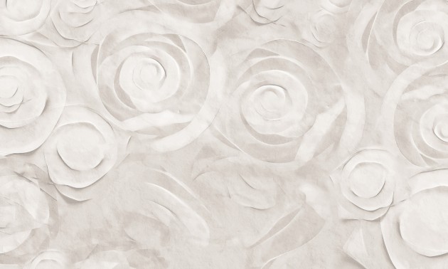 Dekorami Gesso 4 - mural w kwiaty z gruntu malarskiego