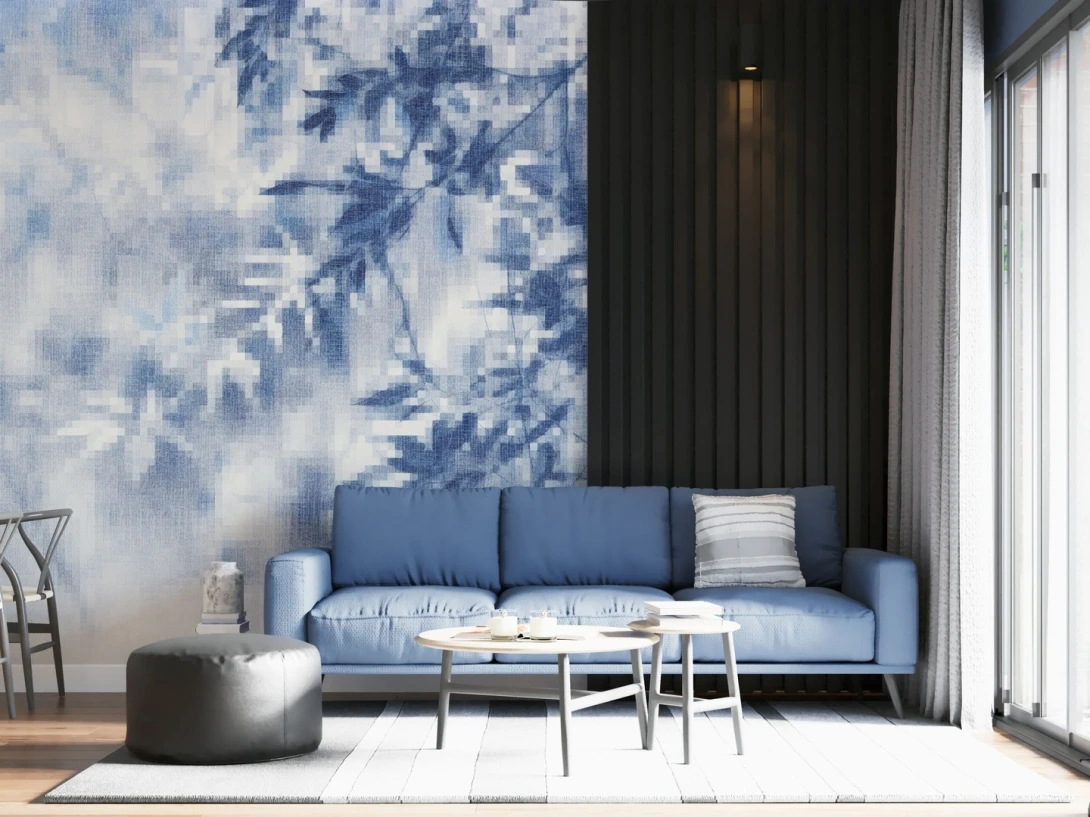 Dekorami Oslo 2 - mural w liście z efektem pikseli