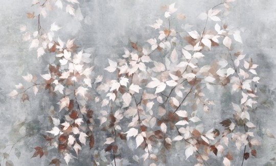 Dekorami Secret 1 - mural w liście na betonowym tle