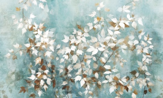 Dekorami Secret 2 - mural w liście na betonowym tle