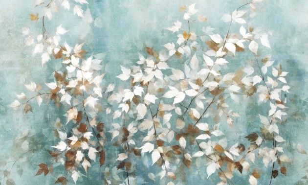 Dekorami Secret 2 - mural w liście na betonowym tle