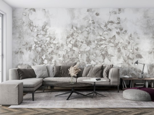 Dekorami Secret 3 - mural w liście na betonowym tle