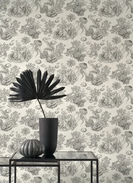 Casadeco 201479101 Seaside Cote Sauvage Gris Mouette – tapeta podmorska z rybami