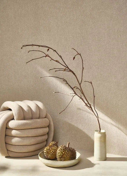 Casadeco 201176886 Seaside Caractère Bleu orage – tapeta imitująca płótno lniane