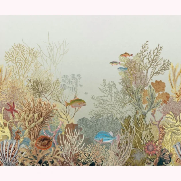 Casadeco 201540309 Seaside Aquarium L Beige Sepia – mural podmorski