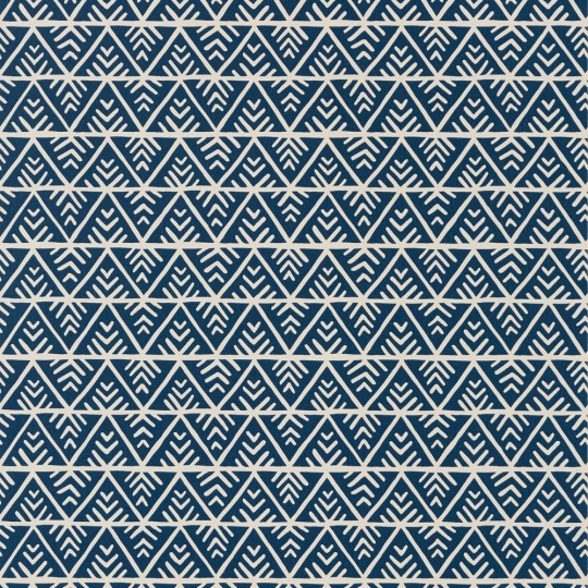 Anna French AT78704 Palampore Jules Navy on Flax - tapeta w geometryczny motyw plemienny