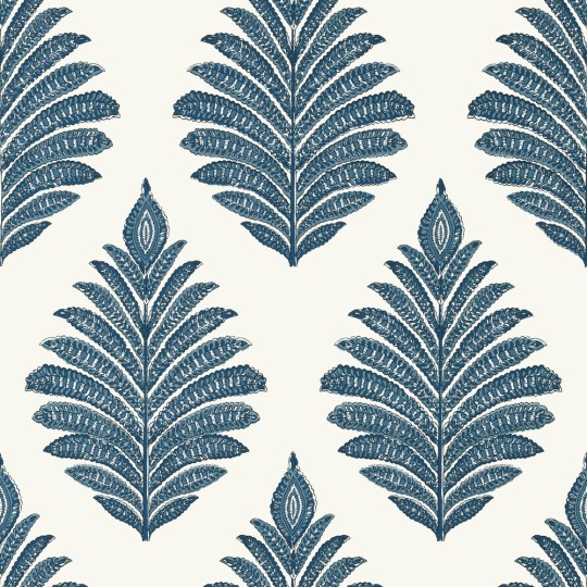 Anna French AT78725 Palampore Palampore Leaf Blue and White - tapeta w stylizowane liście