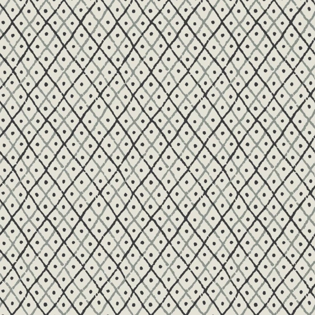 Anna French AT78756 Palampore Mini Trellis Charcoal - tapeta geometryczna we wzór kratownicy