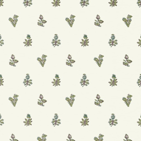 Anna French AT78757 Palampore Jouy Eggplant and Green - tapeta w kwiaty i owady