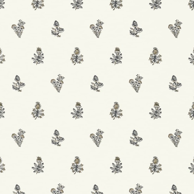 Anna French AT78759 Palampore Jouy Black on Cream - tapeta w kwiaty i owady