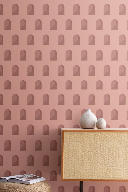Hovia TH5001OR03R Arch Terracotta - tapeta w architektoniczny motyw