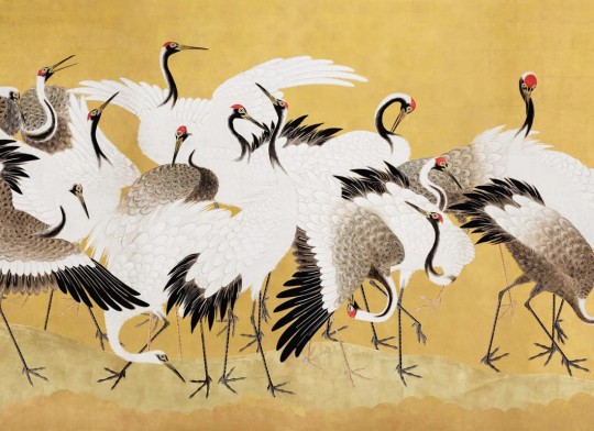 Hovia AR0054YE30W Flock of Cranes - mural w żurawie