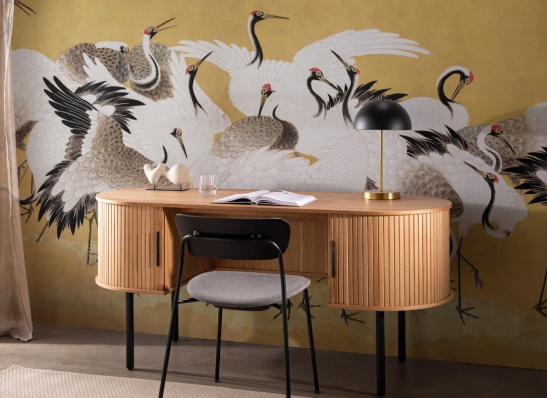 Hovia AR0054YE30W Flock of Cranes - mural w żurawie