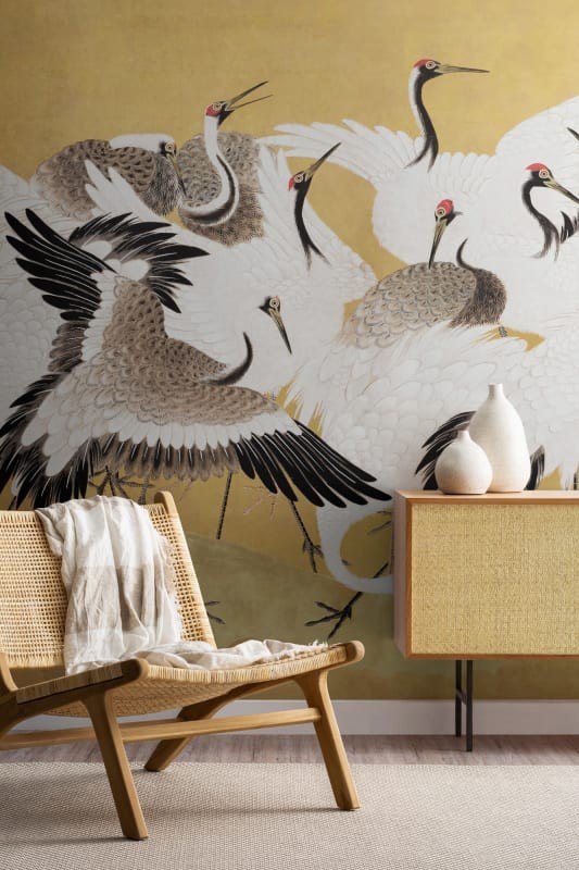 Hovia AR0054YE30W Flock of Cranes - mural w żurawie