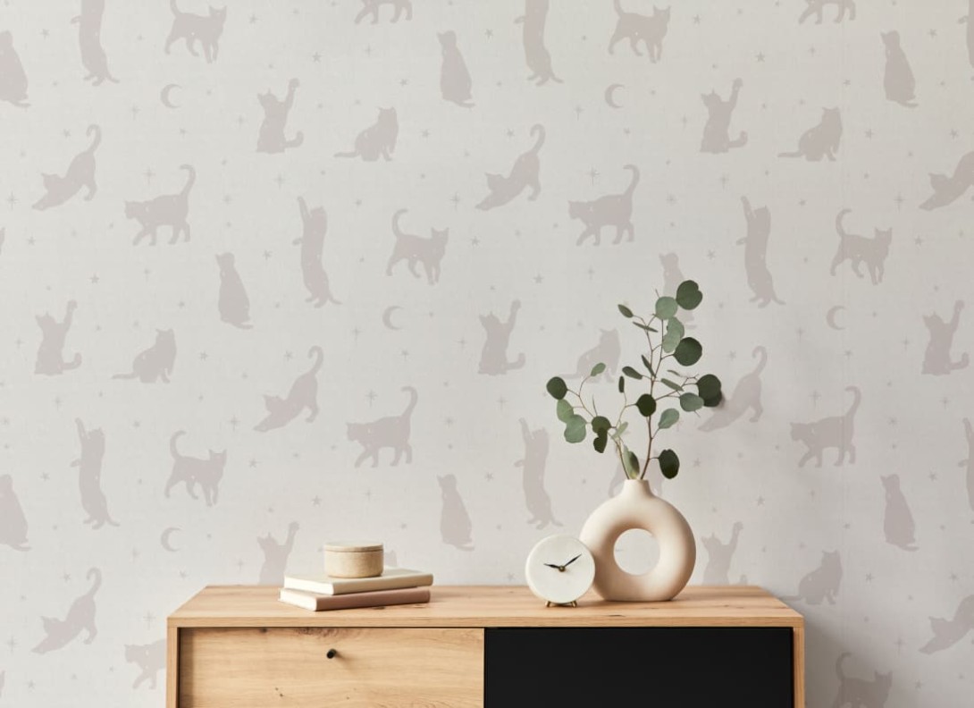 Hovia AN5520NE03W Salem Neutral - mural w koty i gwiazdy