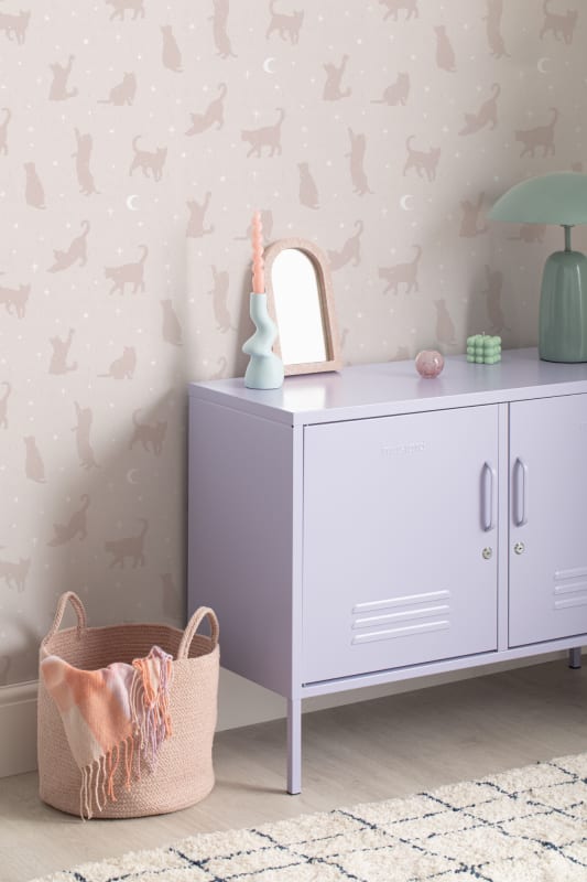 Hovia AN5521PI03W Salem Pink - mural w koty i gwiazdy