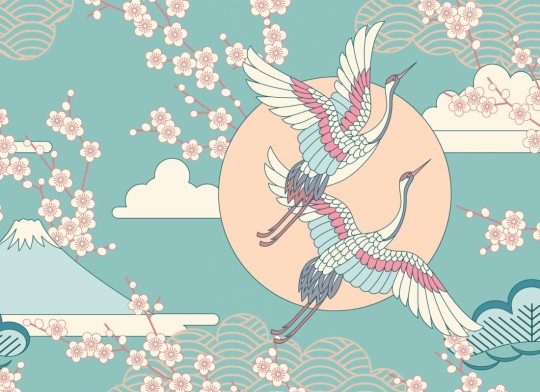 Hovia BI0010PI01W Poise - mural w orientalny wzór