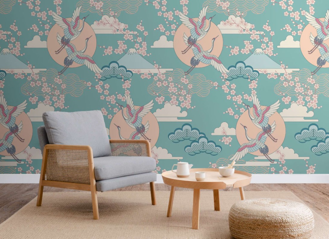 Hovia BI0010PI01W Poise - mural w orientalny wzór