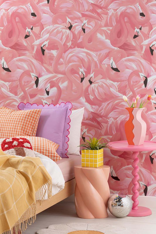 Hovia AN5016PI03W Blush - mural we flamingi