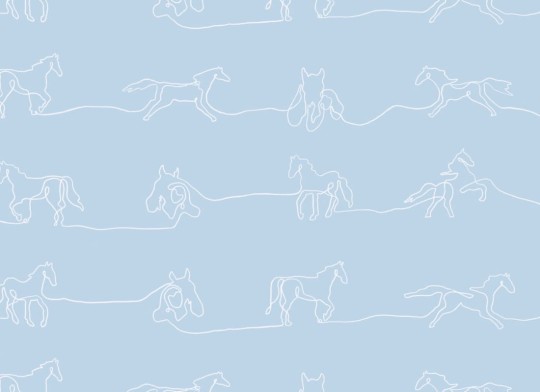Hovia AN5026BU05W Canter Blue - mural w minimalistyczne konie