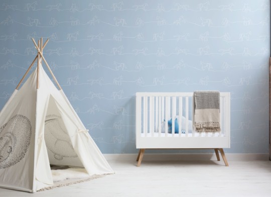 Hovia AN5026BU05W Canter Blue - mural w minimalistyczne konie