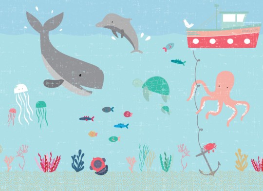 Hovia NS0023MU02W Flounder  - mural dla dzieci w morskie zwierzęta