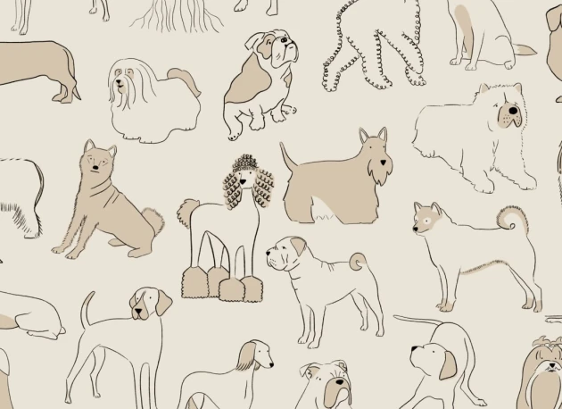 Hovia DO5008NE02W Hound Neutral - mural w psy