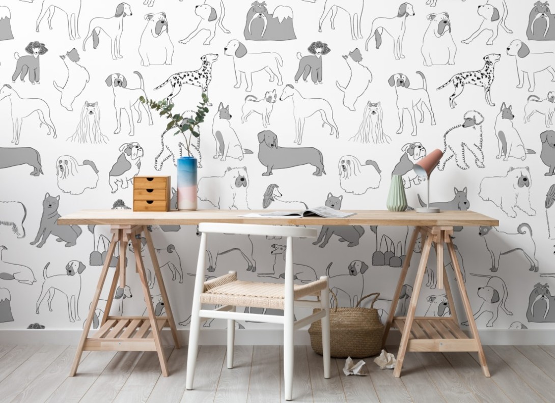 Hovia DO5011BU02W Hound - mural w psy