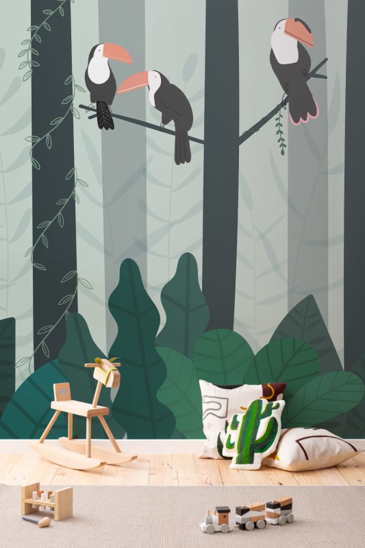 Hovia CH0063GR02W Toco - mural dla dzieci w tukany