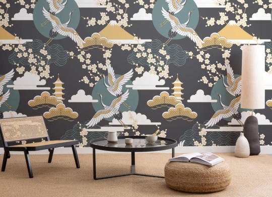 Hovia BI0011DA01W Wings Dark - mural w orientalny wzór