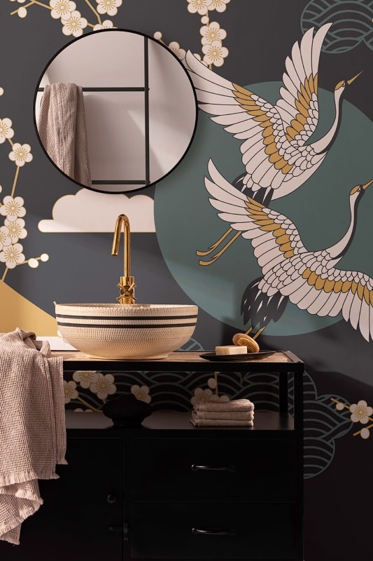 Hovia BI0011DA01W Wings Dark - mural w orientalny wzór