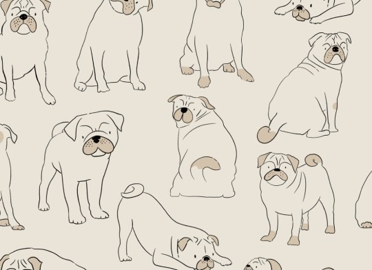 Hovia DO5001NE02W Woof - mural w mopsy