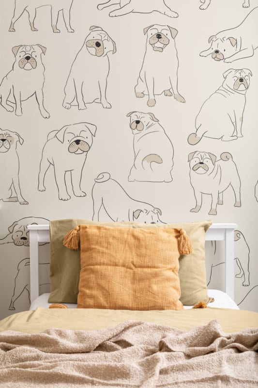Hovia DO5001NE02W Woof - mural w mopsy