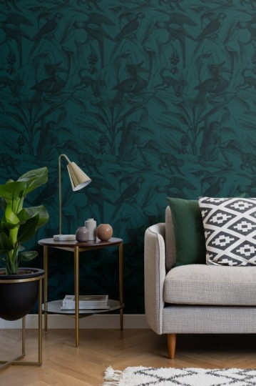 Hovia TR5032DA03W Hornbill Blue - mural w małpy i ptaki