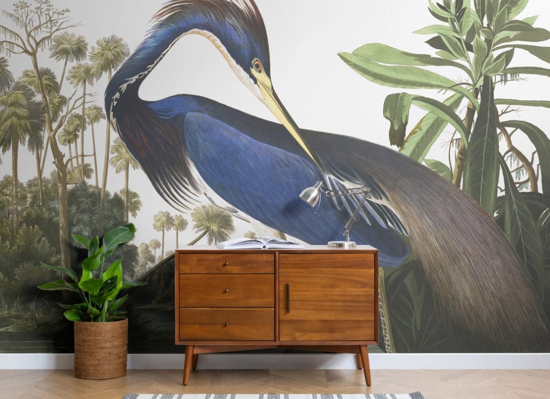 Hovia BI0006BP30W Flock - mural w dużą czaplę