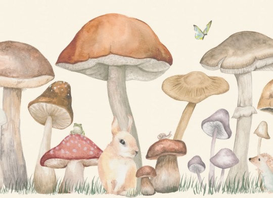 Hovia NA0036BR06W Fable - mural dla dzieci w leśne zwierzęta i grzyby