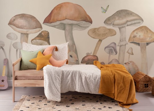 Hovia NA0036BR06W Fable - mural dla dzieci w leśne zwierzęta i grzyby