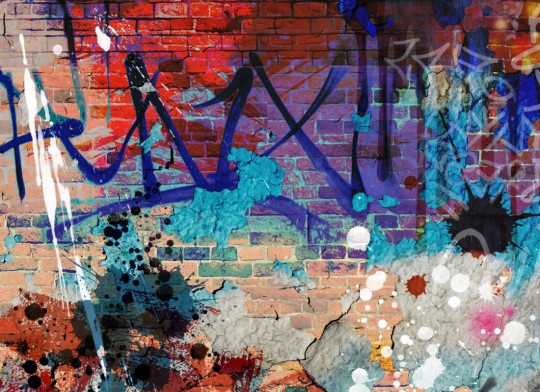 Hovia GR0024MU30W Grunge - mural w graffiti na ceglanej ścianie