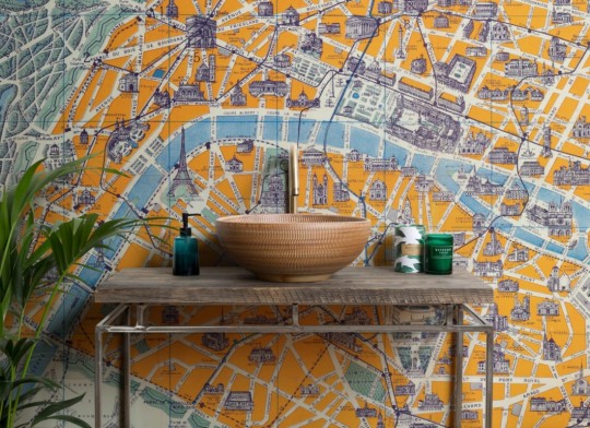 Hovia VI0015YE30W Guide - mural w mapę Paryża