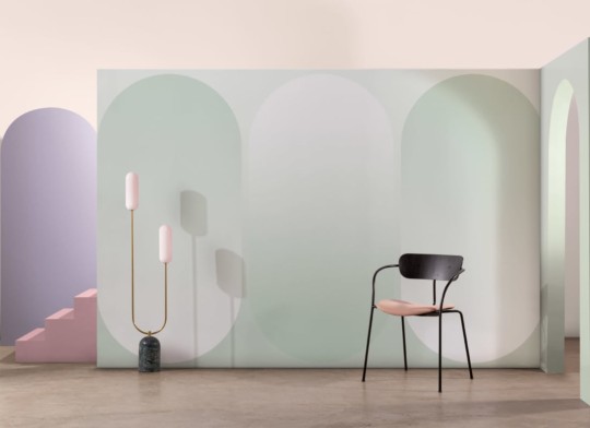 Hovia OM0050GR04W Courreges Green - mural w geometryczny wzór ombre