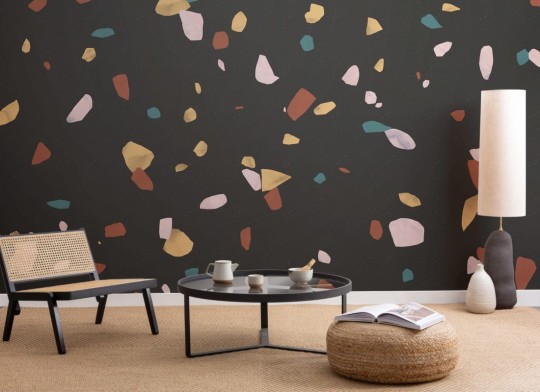 Hovia TZ0003BL03W Stone Dark - mural w motyw lastryko