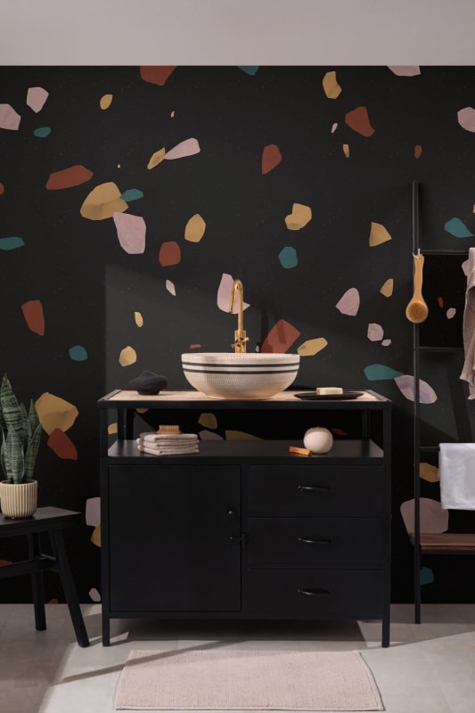 Hovia TZ0003BL03W Stone Dark - mural w motyw lastryko