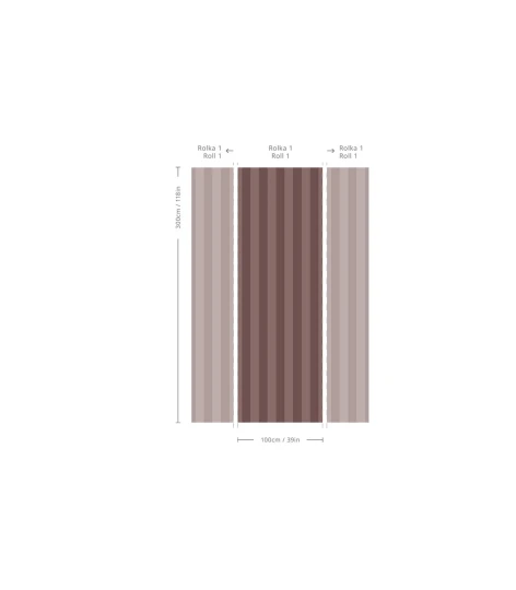 Wallcolors TAP-9241 2025 Bold Stripe Cocoa - mural w paski