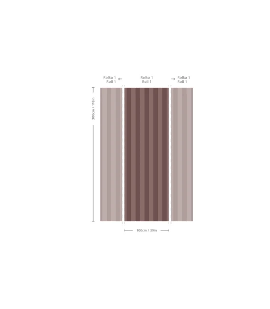 Wallcolors TAP-9241 2025 Bold Stripe Cocoa - mural w paski