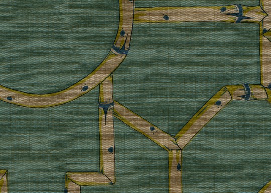 J&V 26016 Scalamandre Baldwin Bamboo - tapeta z ażurową konstrukcją